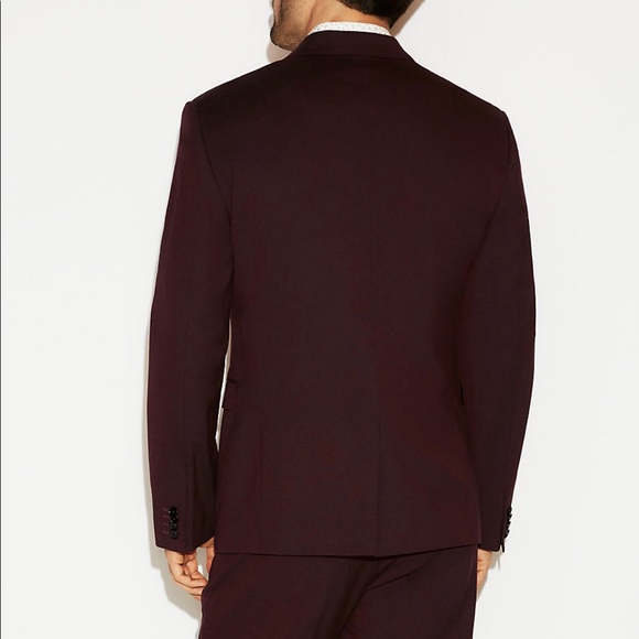 Express Suits & Blazers Slim Burgundy Wool Blend Oxford Suit Jacket Poshmark